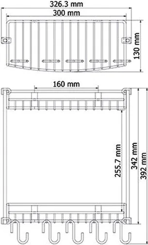Полка Wasserkraft K-1422 2-ярусная, с крючками Sancos — официальный сайт