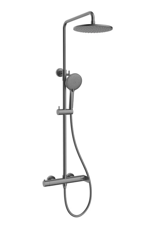 Душевая стойка Vincea Rondo VSFS-1R0GM без излива, вороненая сталь Sancos — официальный сайт