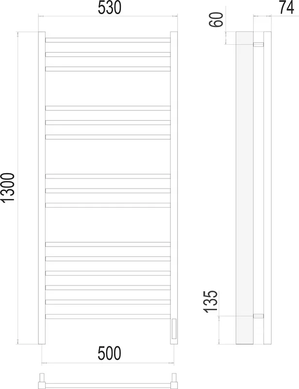 Полотенцесушитель электрический Terminus Сицилия П15 50x130, sensor quick touch Sancos — официальный сайт