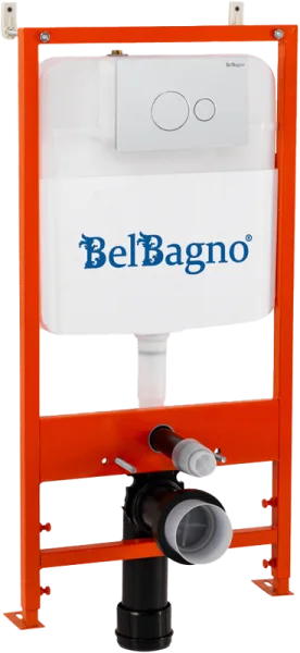 Комплект BelBagno BB026/BB082BL, с кнопкой смыва белой глянцевой