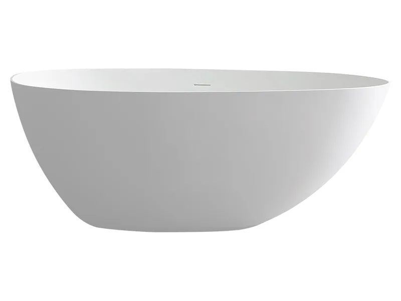 Ванна из искусственного камня Uni-Flo Ova 170x85 см, отдельностоящая белая глянцевая Sancos — официальный сайт