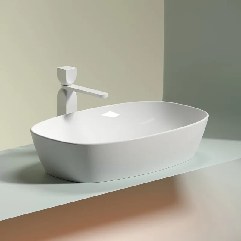 Накладная раковина Ceramicanova Element CN6049 белая глянцевая Sancos — официальный сайт
