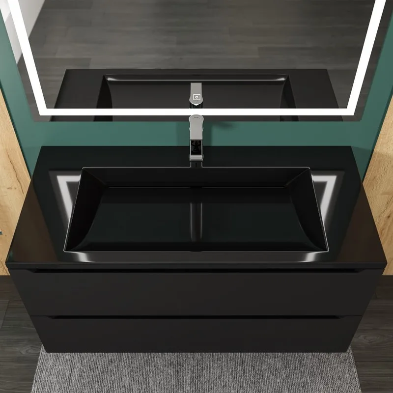 Мебельная раковина Uperwood Infinity 100 черный глянец Sancos — официальный сайт