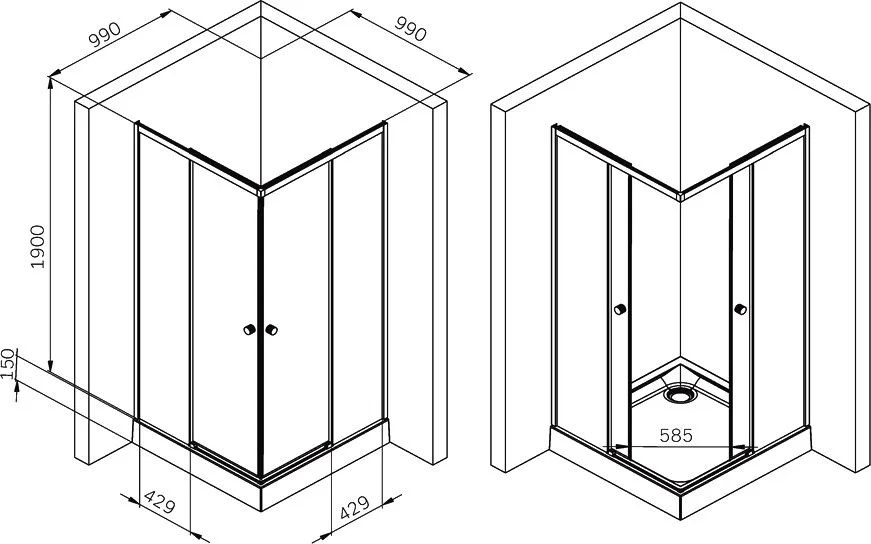 Душевой уголок AM.PM X-Joy W94G-403-100100-BТ1К 100х100 см Sancos — официальный сайт
