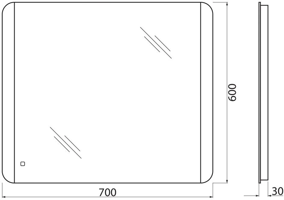 Зеркало BelBagno 70 SPC-CEZ-700-600-LED-TCH Sancos — официальный сайт