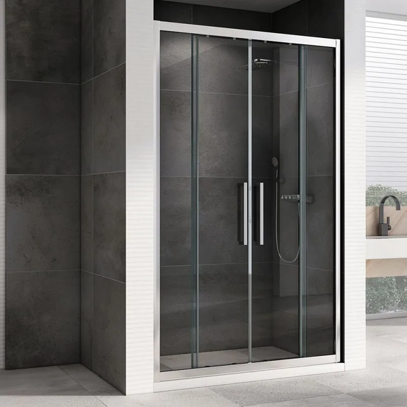 Душевая дверь в нишу Abber Schwarzer Diamant AG33170H 170 см, профиль хром, стекло прозрачное Sancos — официальный сайт