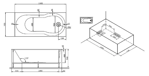 Акриловая ванна AM.PM X-Joy W88A-150-070W-A без опоры 150x70 см, пристенная, белая Sancos — официальный сайт