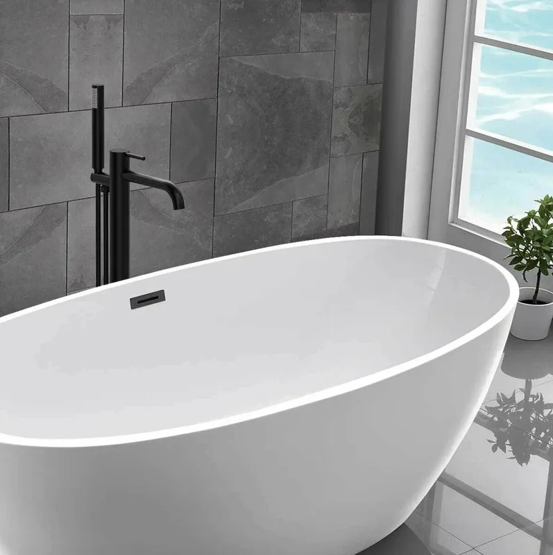 Напольный смеситель для ванны с душем Vincea Desire VTF-1DMB, черный Sancos — официальный сайт