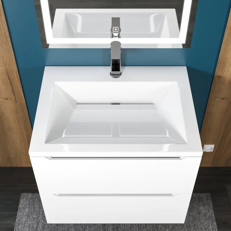 Мебельная раковина Uperwood Olivia 60 глянцевая белая Sancos — официальный сайт
