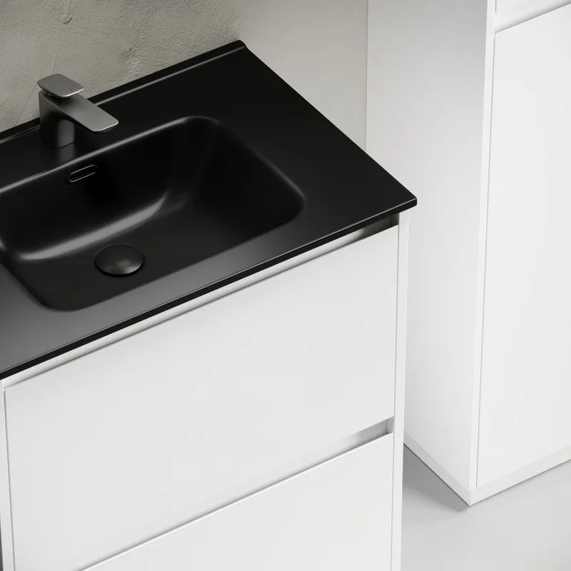Тумба с раковиной Sancos Libra Floor 70 белый глянец, черная раковина CN7007MB Sancos — официальный сайт