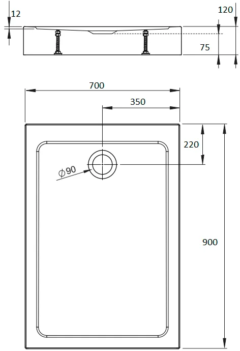 Поддон для душа Radaway Doros F Compact 90x70 с сифоном Sancos — официальный сайт