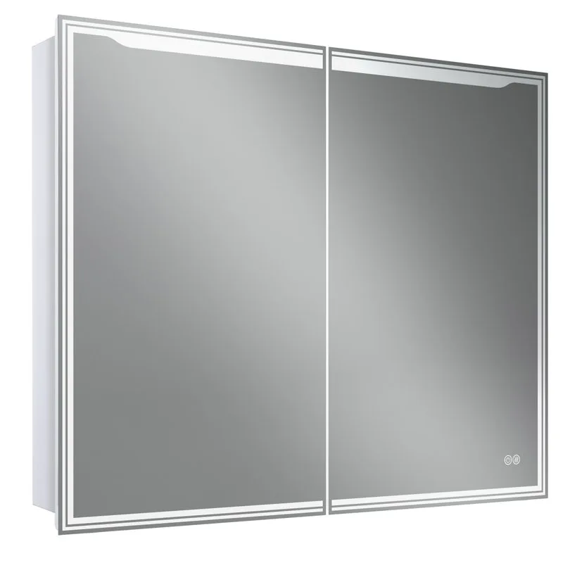 Зеркало-шкаф Art&Max Merano 100х80 белое, с LED-подсветкой, 6000К Sancos — официальный сайт