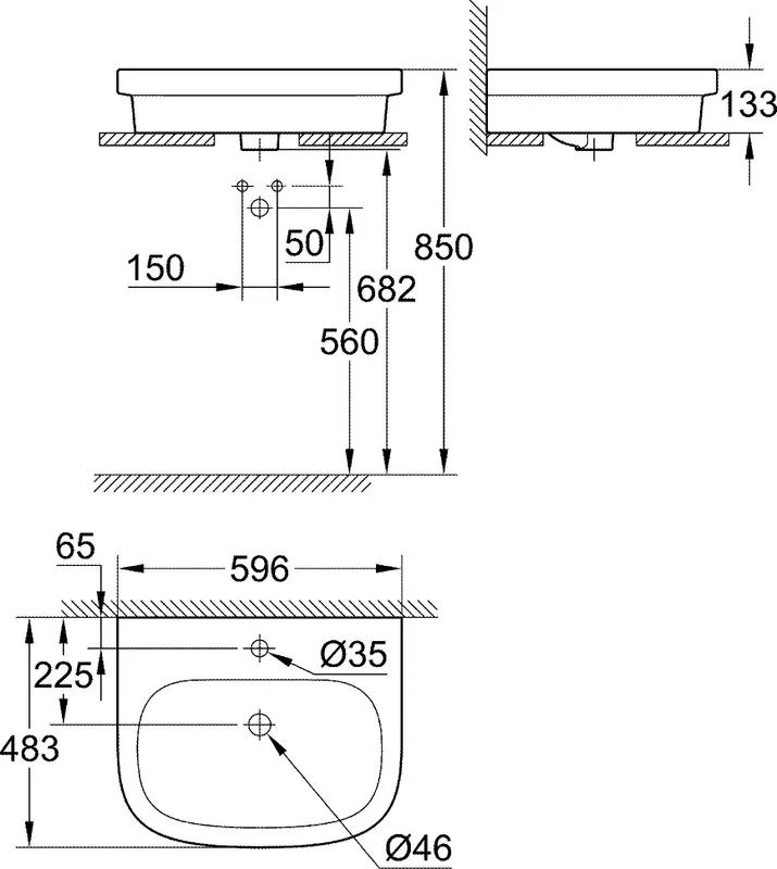 Накладная раковина Grohe Euro Ceramic 39337000 Sancos — официальный сайт