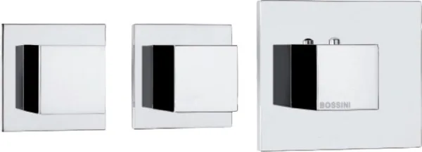 Термостатический смеситель встраиваемый Bossini Cube 2 Outlets LP Z032203 для ванны с душем, хром Sancos — Оригинал