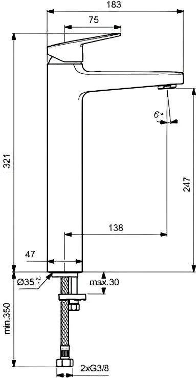 Смеситель для раковины Ideal Standard Ceraplan Vessel BD236XG черный Sancos — официальный сайт