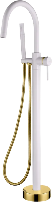 Напольный смеситель для ванны с душем Boheme Uno 469-WG, white, gold Sancos — официальный сайт