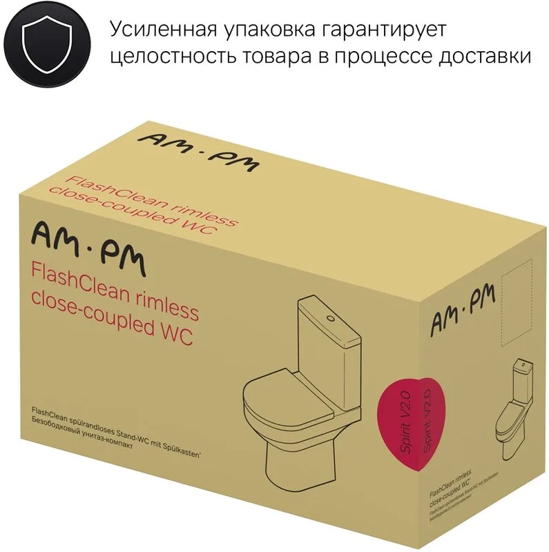 Унитаз-компакт напольный AM.PM Spirit V2.0 C708600WH FlashClean с микролифтом Sancos — официальный сайт