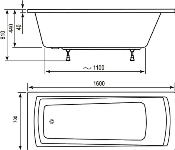 Акриловая ванна Ravak Domino Plus C621R00000 без опоры 160x70 см, пристенная, белая Sancos — официальный сайт