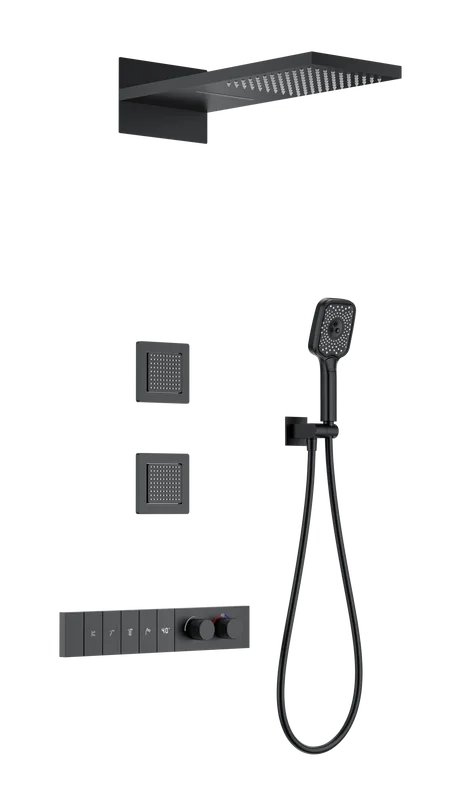 Душевой комплект Wonzon & Woghand WW-D4538-A-MB, С ВНУТРЕННЕЙ ЧАСТЬЮ, матовый черный Sancos — официальный сайт