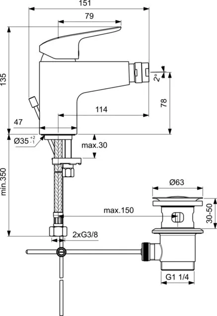 Смеситель для биде Ideal Standard Ceraflex B1718AA Sancos — официальный сайт