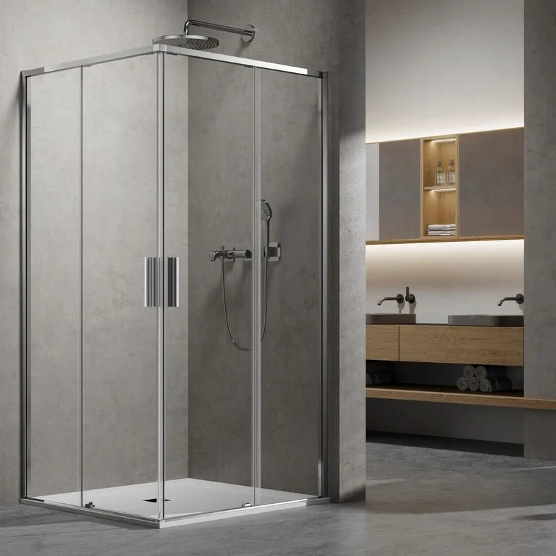 Душевой уголок Vincea Slim VSS-6SL8010CL 100х80 см, профиль глянцевый хром, стекло прозрачное Sancos — официальный сайт