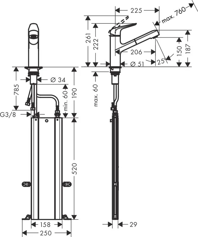 Смеситель для кухни Hansgrohe Focus M42 71829800 сталь Sancos — официальный сайт