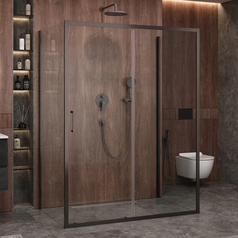Душевой уголок Cezares Molveno AH 12 160+90 C GM IV 160х90 см, профиль оружейная сталь, стекло прозр Sancos — официальный сайт