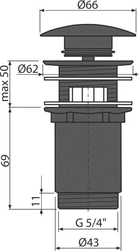 Донный клапан для раковины AlcaPlast A392 BLACK Sancos — официальный сайт