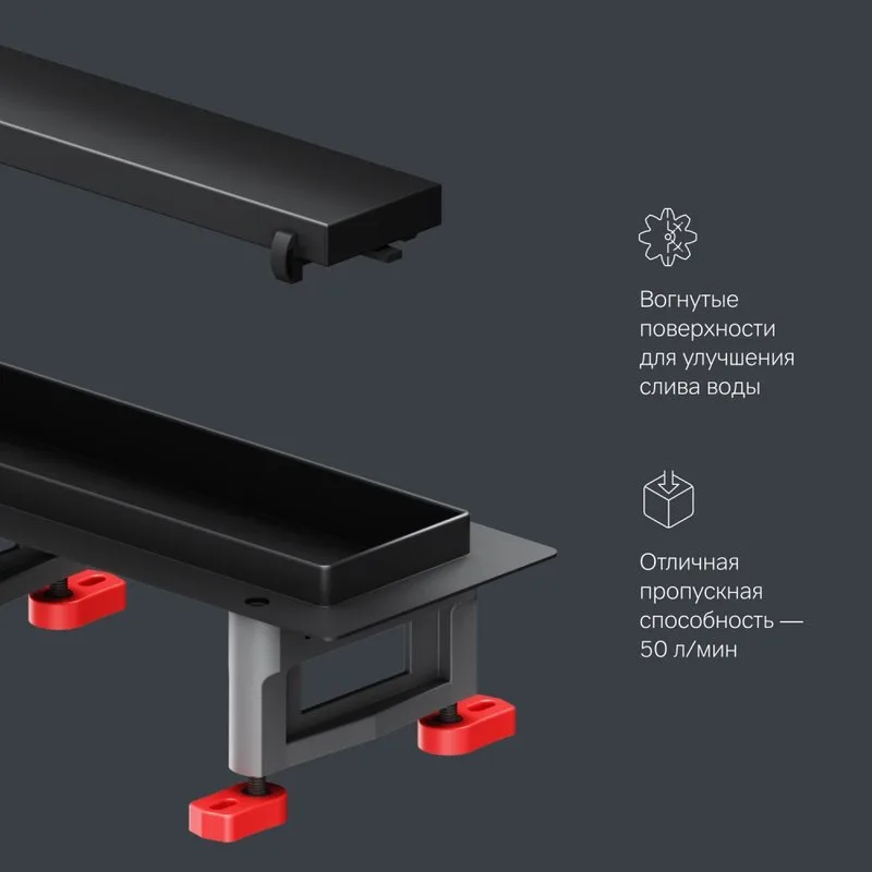 Душевой трап (лоток) AM.PM MasterFlow Tile 60 см, черный матовый Sancos — официальный сайт