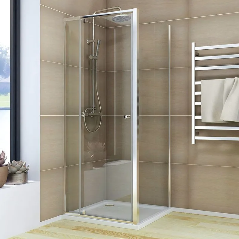 Душевой уголок Veconi Rovigo RV-026 80х100 см, профиль глянцевый хром, стекло прозрачное Sancos — официальный сайт