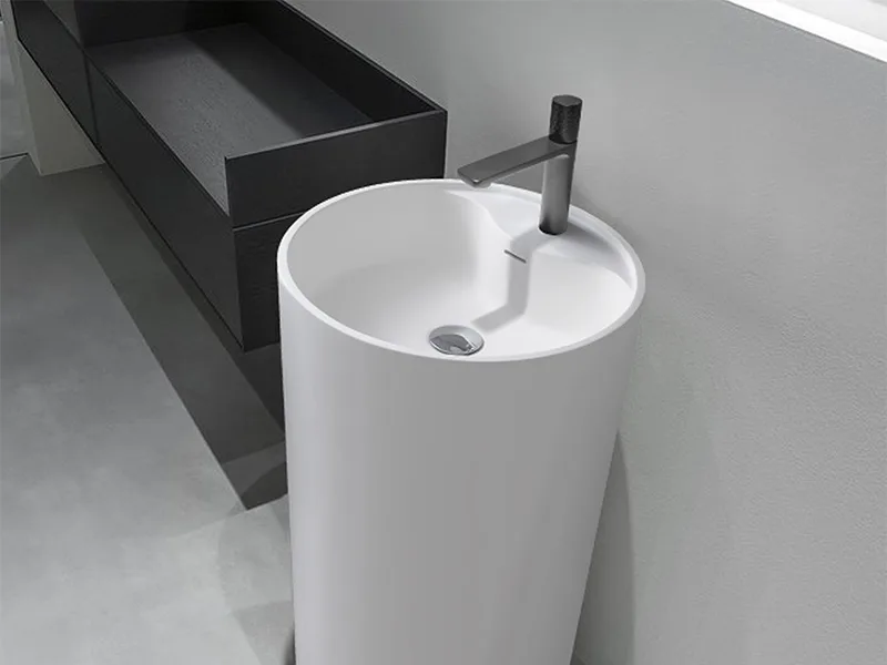 Раковина Uni-Flow Cilindro 1 FS503-450 Gloss White слив в стену Sancos — официальный сайт