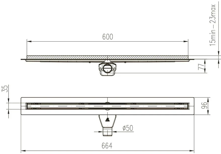 Душевой трап (лоток) Veconi Slim Line 600 хром матовый Sancos — официальный сайт