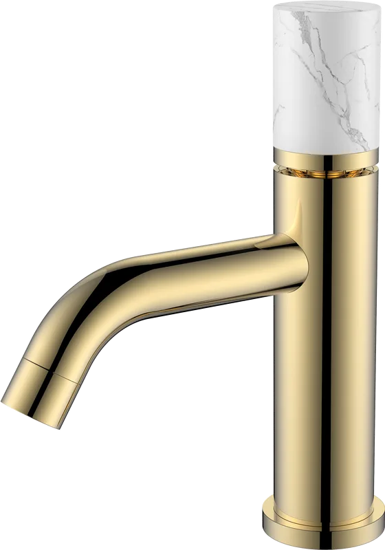 Смеситель для раковины Boheme Stick 121-G-MR-W золотой, мрамор белый Sancos — официальный сайт