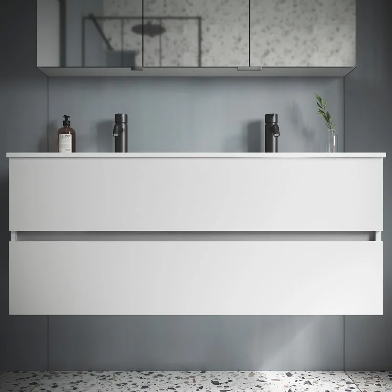 Тумба с раковиной Sancos Urban двойная 120 см, белый глянец Sancos — официальный сайт