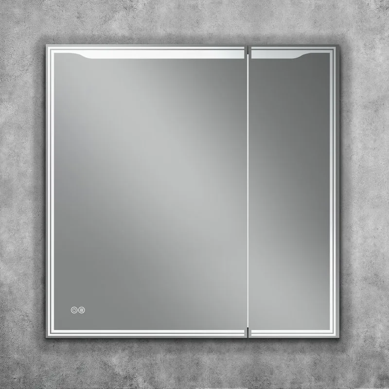 Зеркало-шкаф Art&Max Merano 80х80 L белое, с LED-подсветкой, 6000К Sancos — официальный сайт