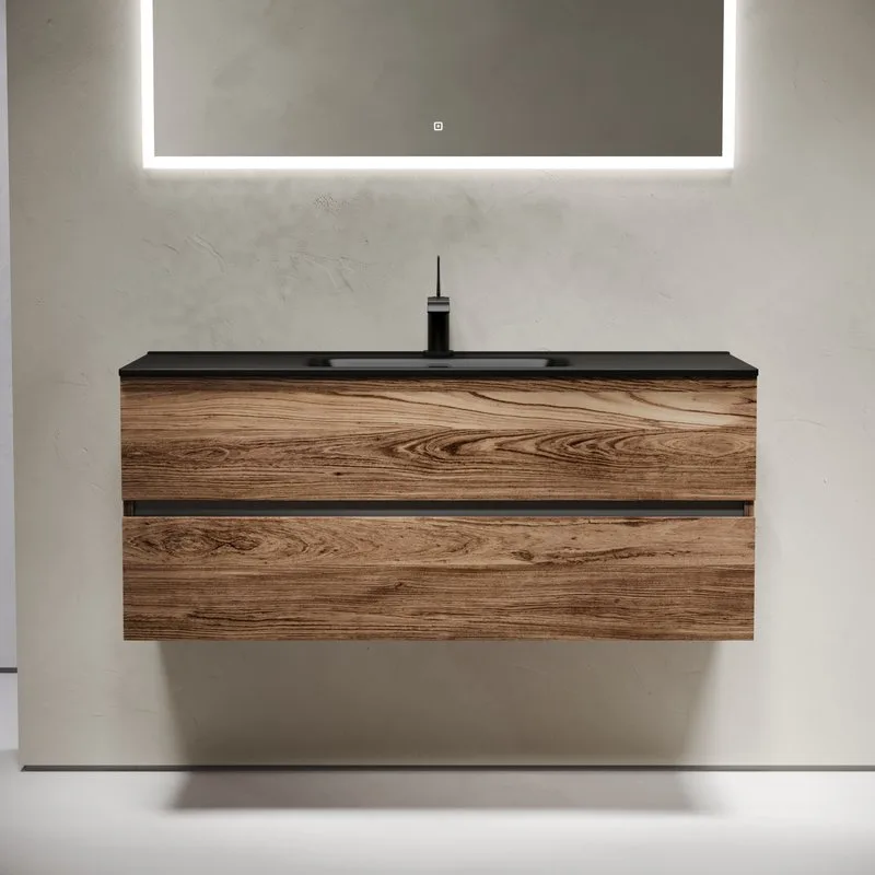 Тумба с раковиной Sancos Urban 120 дуб чарльстон, черная раковина CN7006MB Sancos — официальный сайт