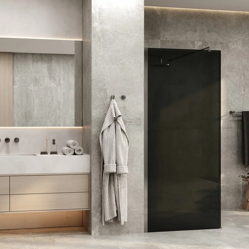 Душевая перегородка Wasserkraft Rur 30W 90 см, профиль хром, стекло тонированное Sancos — официальный сайт