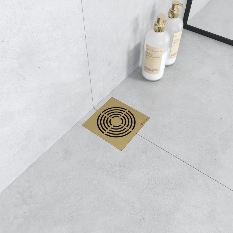 Душевой трап Boheme Smart Design 15x15 см, матовое золото Sancos — официальный сайт
