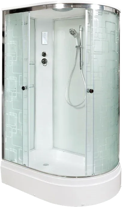 Душевая кабина DTO EM2712L с электрикой (120х80х220), средний поддон (27 см), профиль хром, стекло м Sancos — официальный сайт