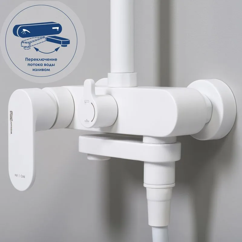 Душевая стойка Wasserkraft Mindel 8500 A185.067.059.WM, белая Sancos — официальный сайт