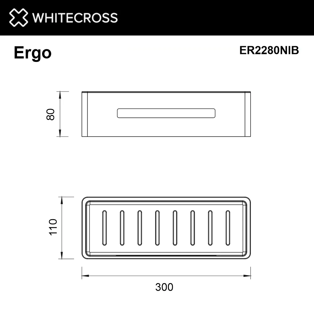 Полка WHITECROSS Ergo ER2280NIB, брашированный никель Sancos — официальный сайт