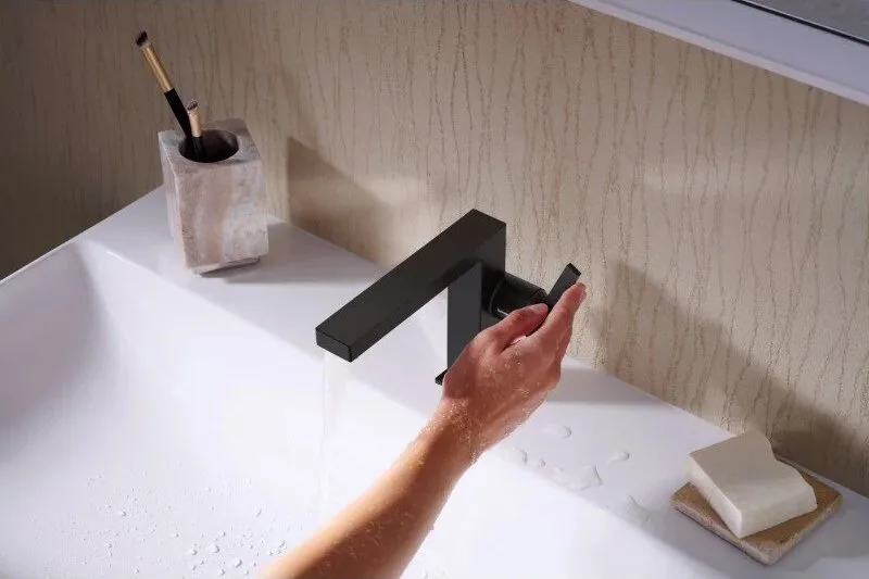 Смеситель для раковины Hansgrohe Tecturis E 110 Fine 73020670 матовый черный Sancos — официальный сайт