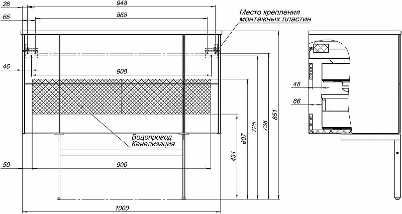 Тумба под раковину без столешницы Allen Brau Reality 100 подвесная, антрацит матовый Sancos — официальный сайт