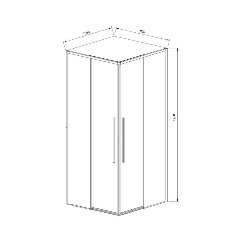 Душевой уголок Vincea Slim-N VSS-4SN8010CLBN 100x80, профиль брашированный никель Sancos — официальный сайт