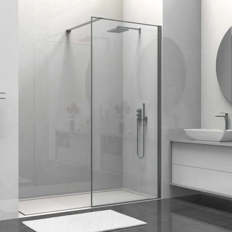 Душевая перегородка Walk-In VSW-1HS800CLGM, 800*2000, вороненая сталь, стекло прозрачное Sancos — официальный сайт