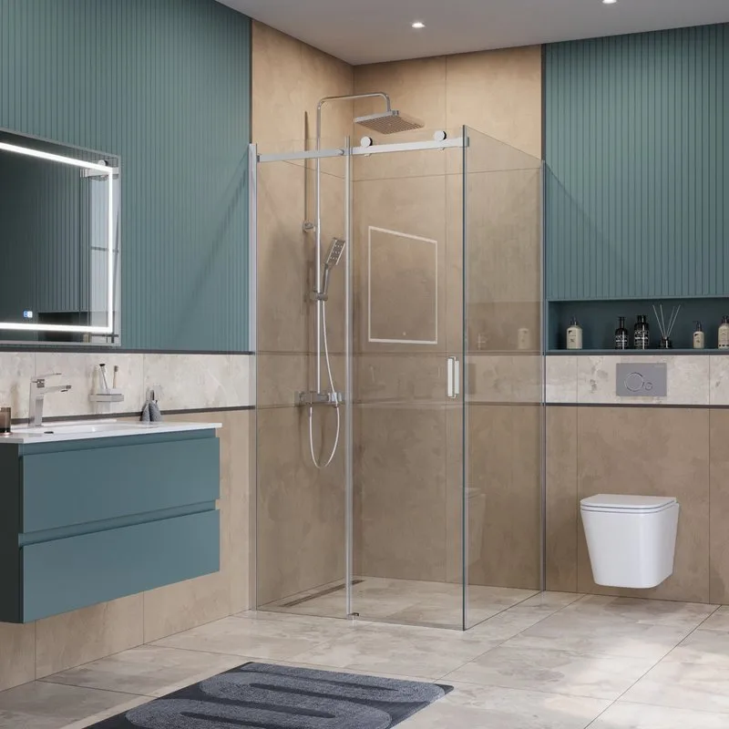 Душевой уголок BelBagno Soft Close-2 A-1-100-C-Cr профиль хром Sancos — официальный сайт