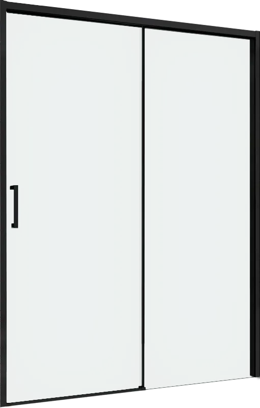 Душевая дверь в нишу Abber Komfort AG93140B 140 см, профиль черный, стекло прозрачное Sancos — официальный сайт