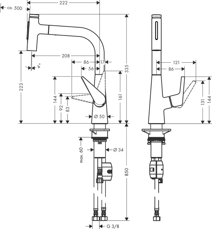 Смеситель для кухни Hansgrohe Talis Select M51 72824000 хром Sancos — официальный сайт