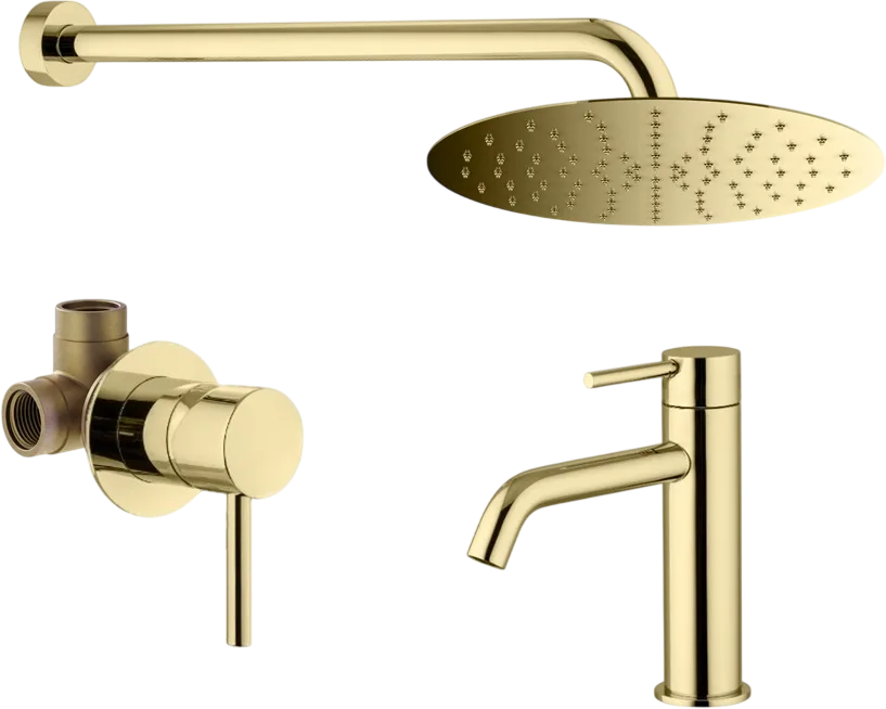 Комплект для ванной Plumberia Selection Ixo KITXO01OR53 С ВНУТРЕННЕЙ ЧАСТЬЮ, золото 24к Sancos — официальный сайт