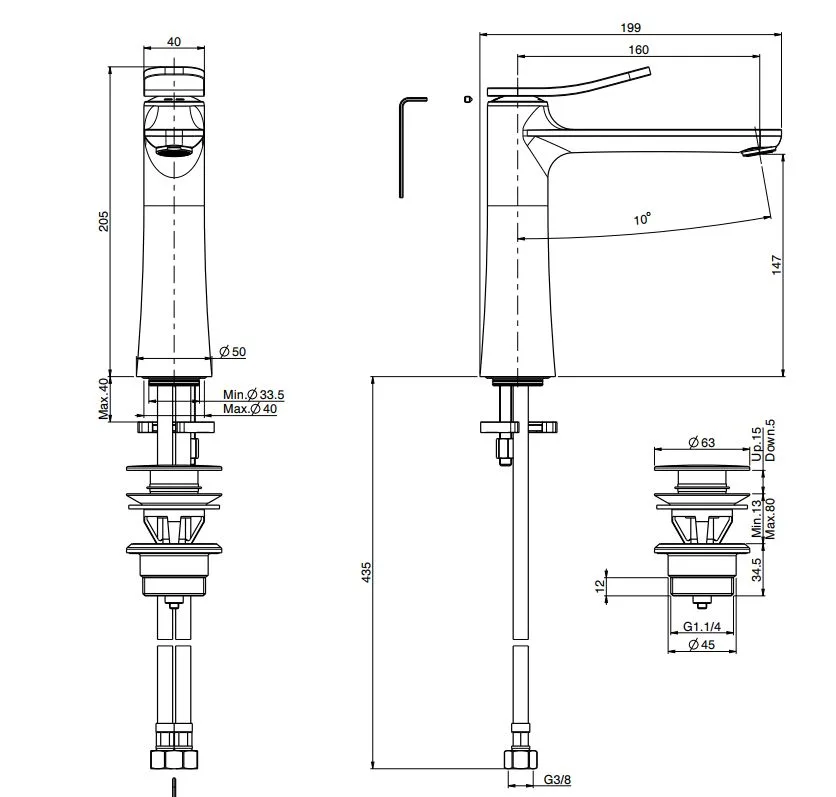 Смеситель для раковины Fima Carlo Frattini Flo F3801LCR хром Sancos — официальный сайт